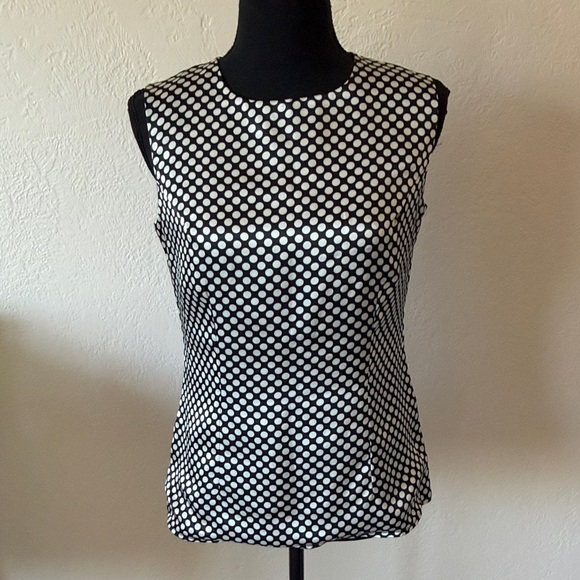 Sandro Tops - VINTAGE MADE IN FRANCE SANDRO Polka Dot Sleeveless Top - Black and White Size M